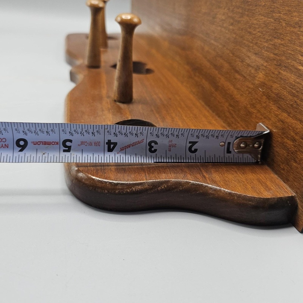 Vintage Cottagecore Wood Shelf Coat Rack Hearts Cutout 3 Pegs 22" Grandmacore - Picture 12 of 13